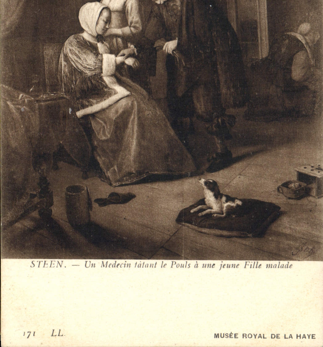 CPA Musee Royal de la Haye Steen Un Madeleine tatant le Pouls a une jeune Fille malade