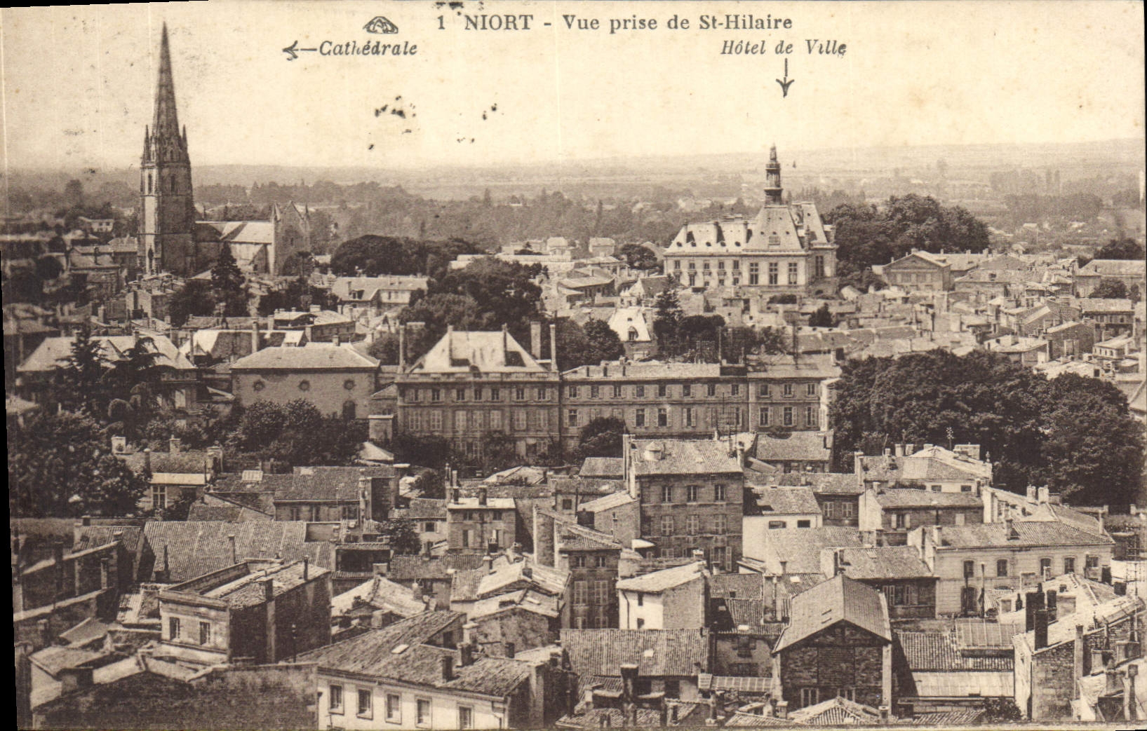 CPA Niort Vue prise de St Hilaire 