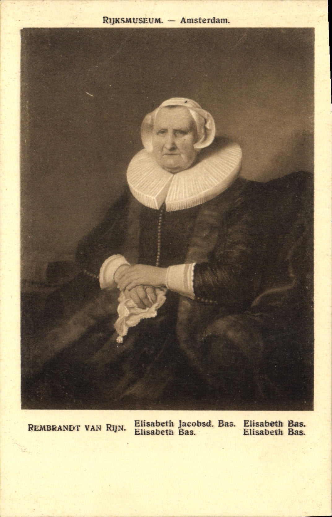 CPA Rijksmuseum Amsterdam Rembrandt Van Rijn Elisabeth Bas 
