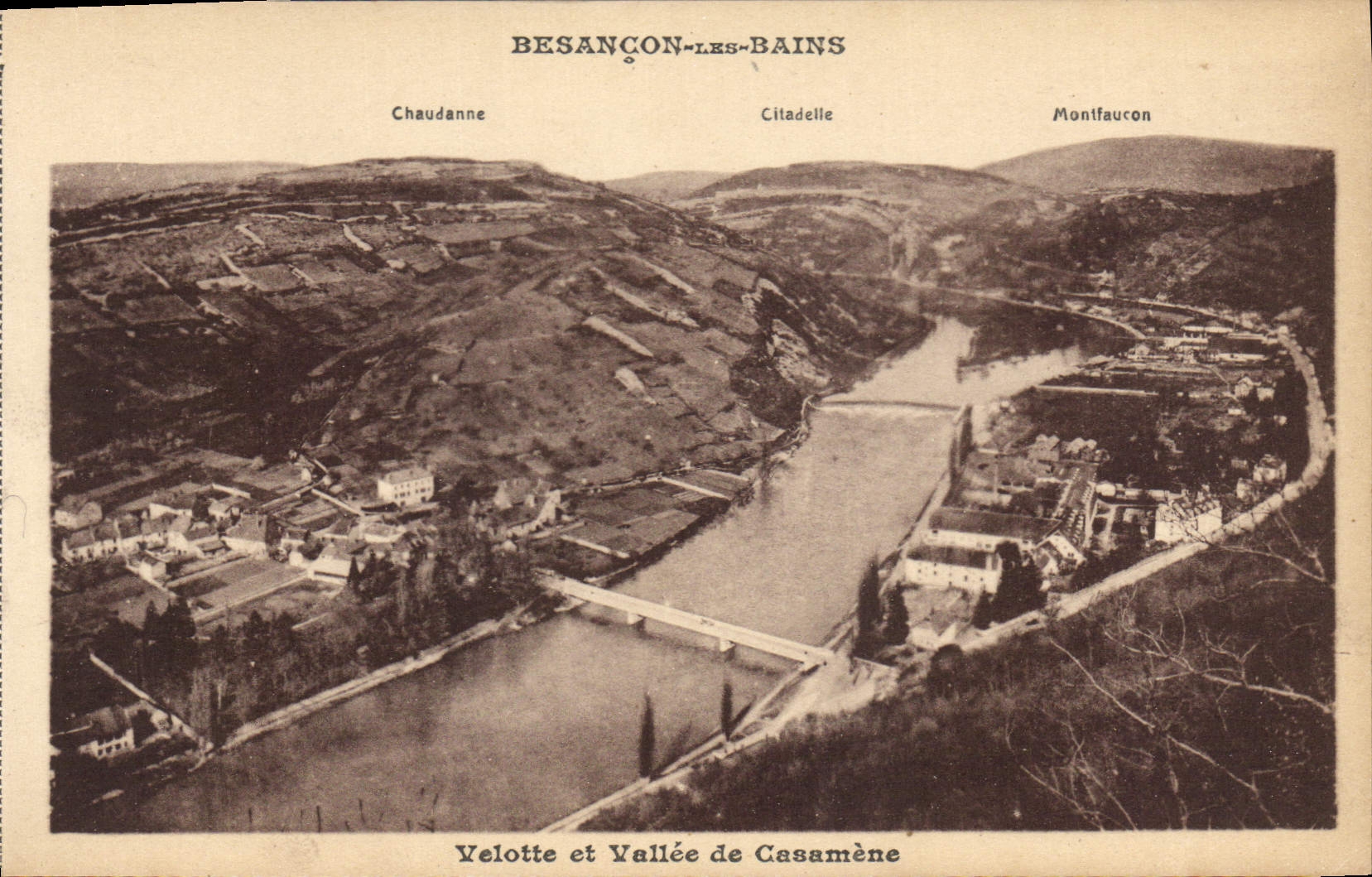 CPA Besancon les Bains Valotte et Vallee de Casamene