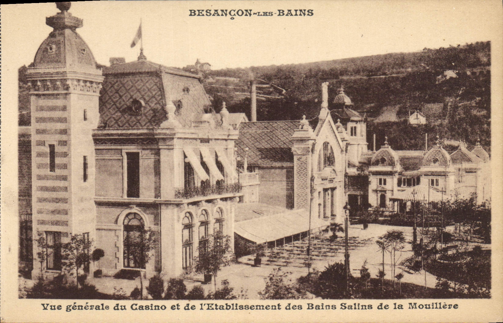 CPA Besancon les Bains Vue generale du Casino et d'Etablissement des Bains Salins de la Mouillere 