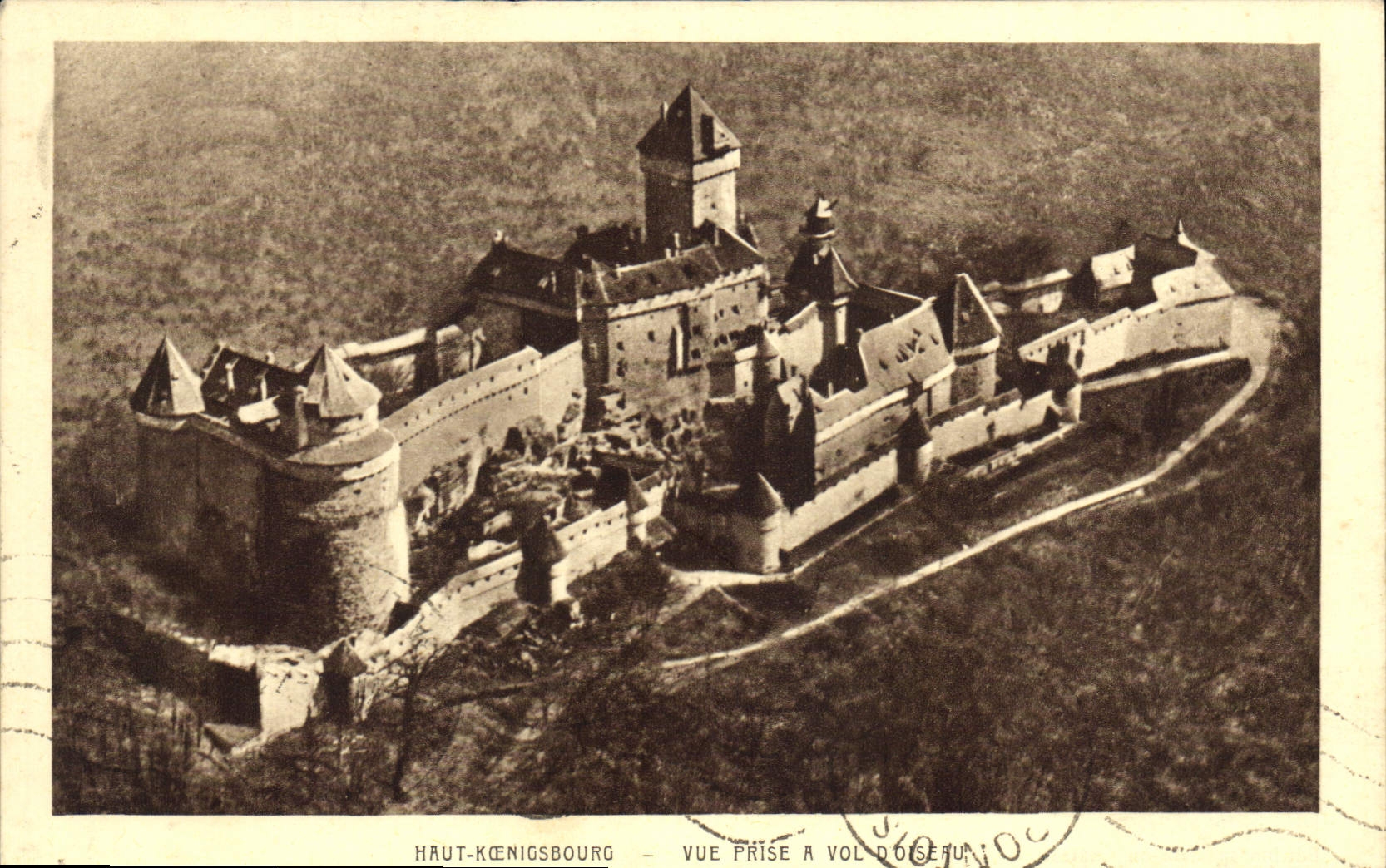 CPA Haut Koenigsbourg Vueprise a Vol d'Oisseau