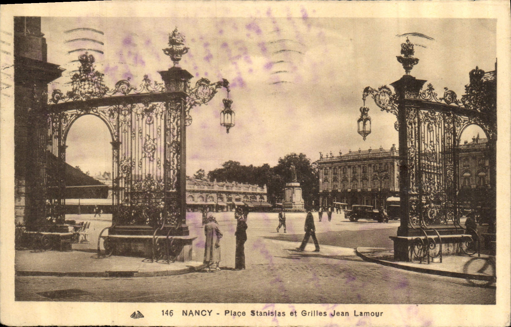 CPA Nancy Place Stanislas et Grilles Jean Lamour 