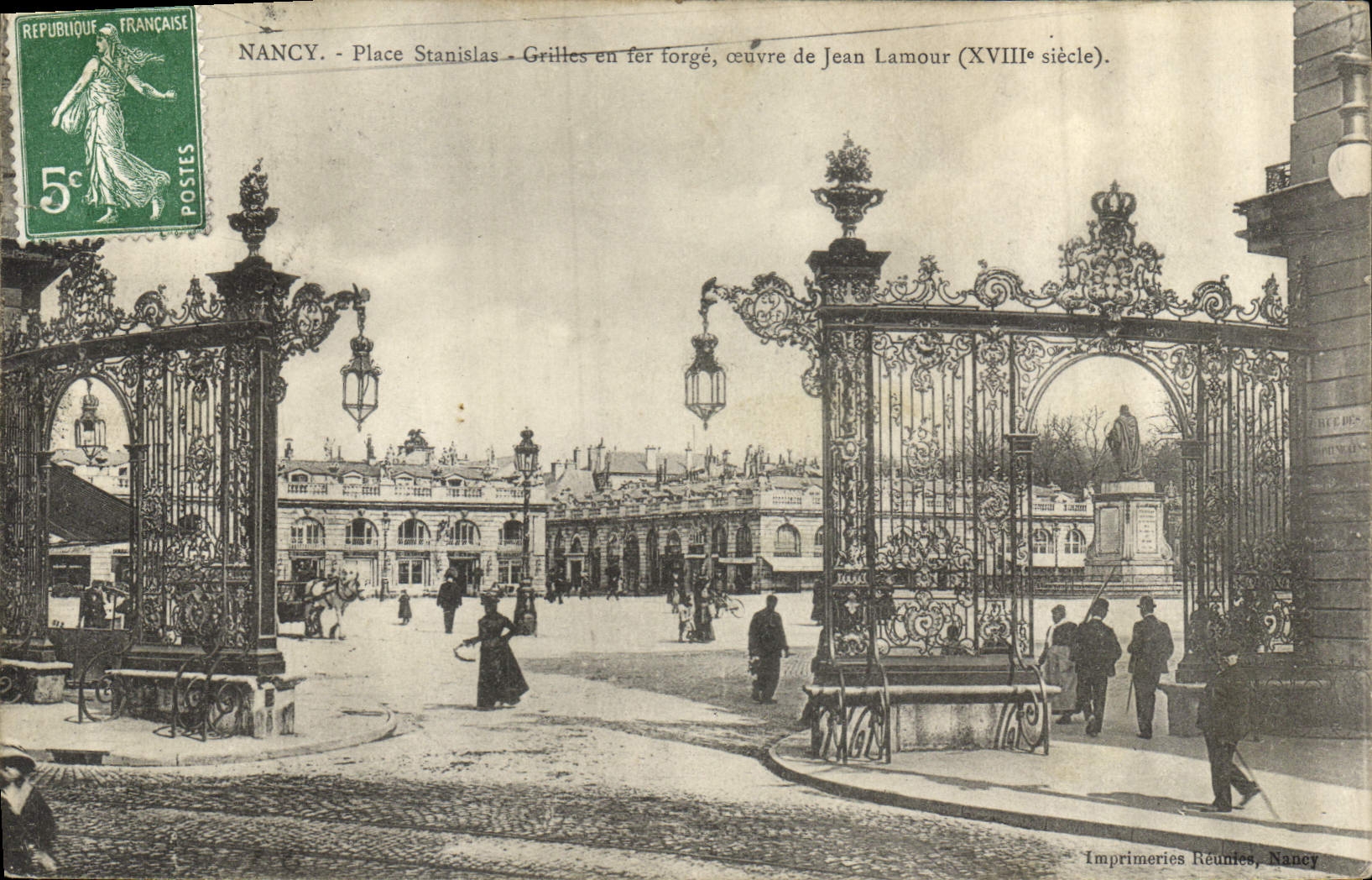 CPA Nancy Place Stanislas Grilles en fer forge ceuvre de Jean Lamour 