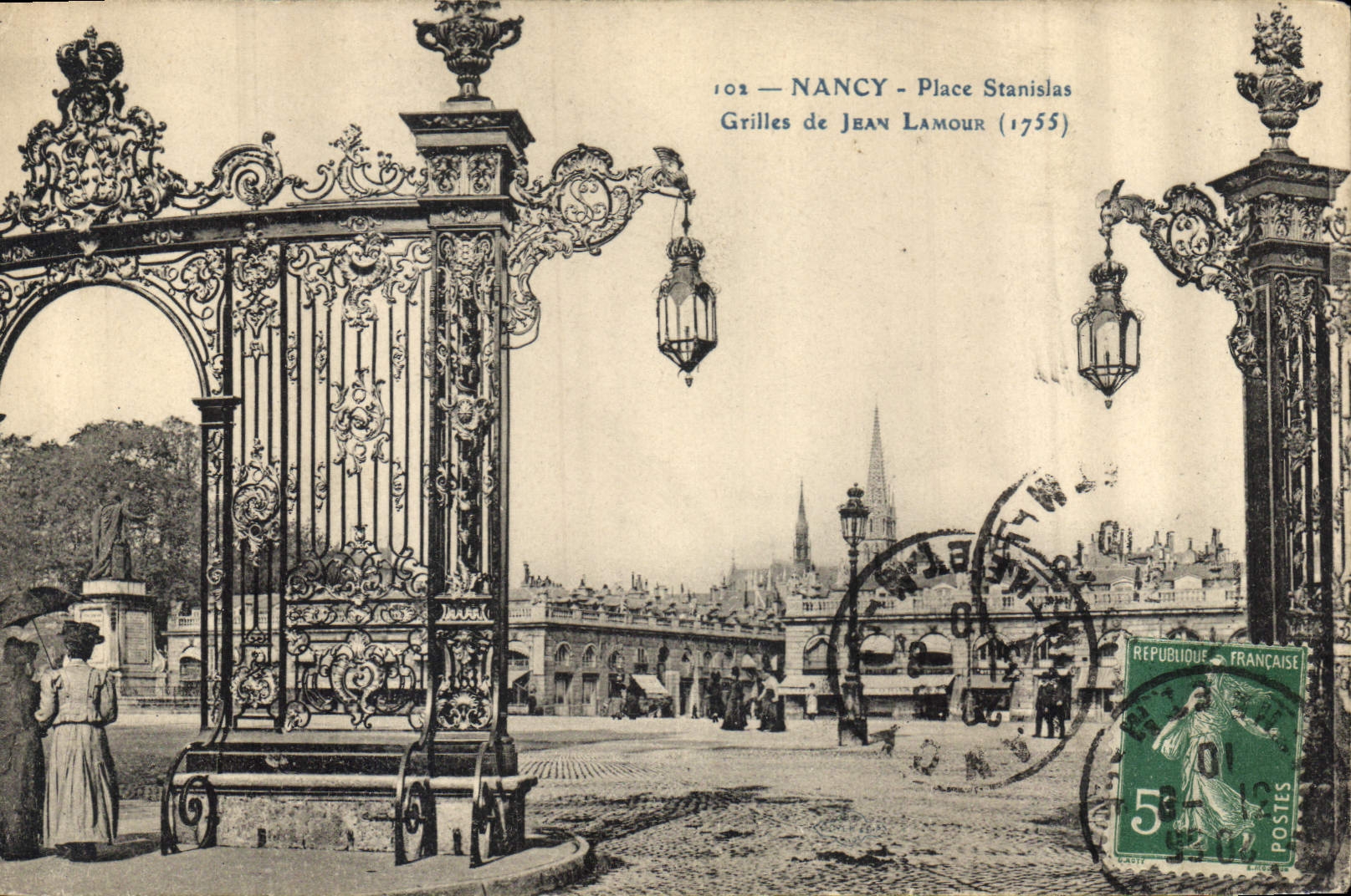 CPA Nancy Place Stanislas Grilles de Jean Lamour