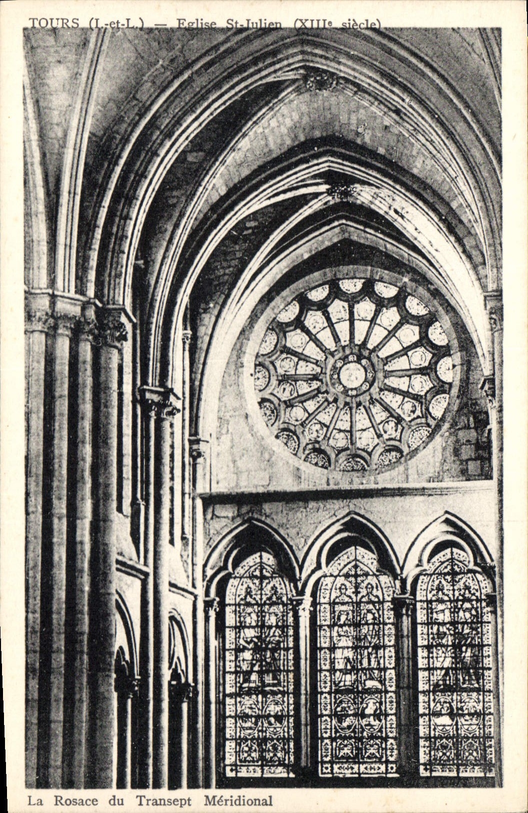 CPA Tours Eglise St Julien La Rosace du Transept Meridional 