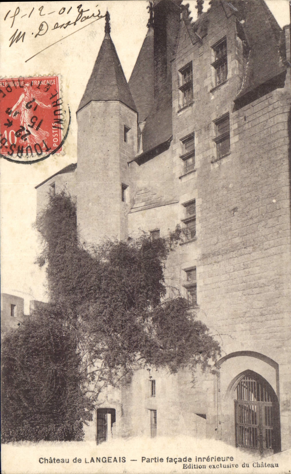 CPA Chateau de Langeais Partie facade interieure