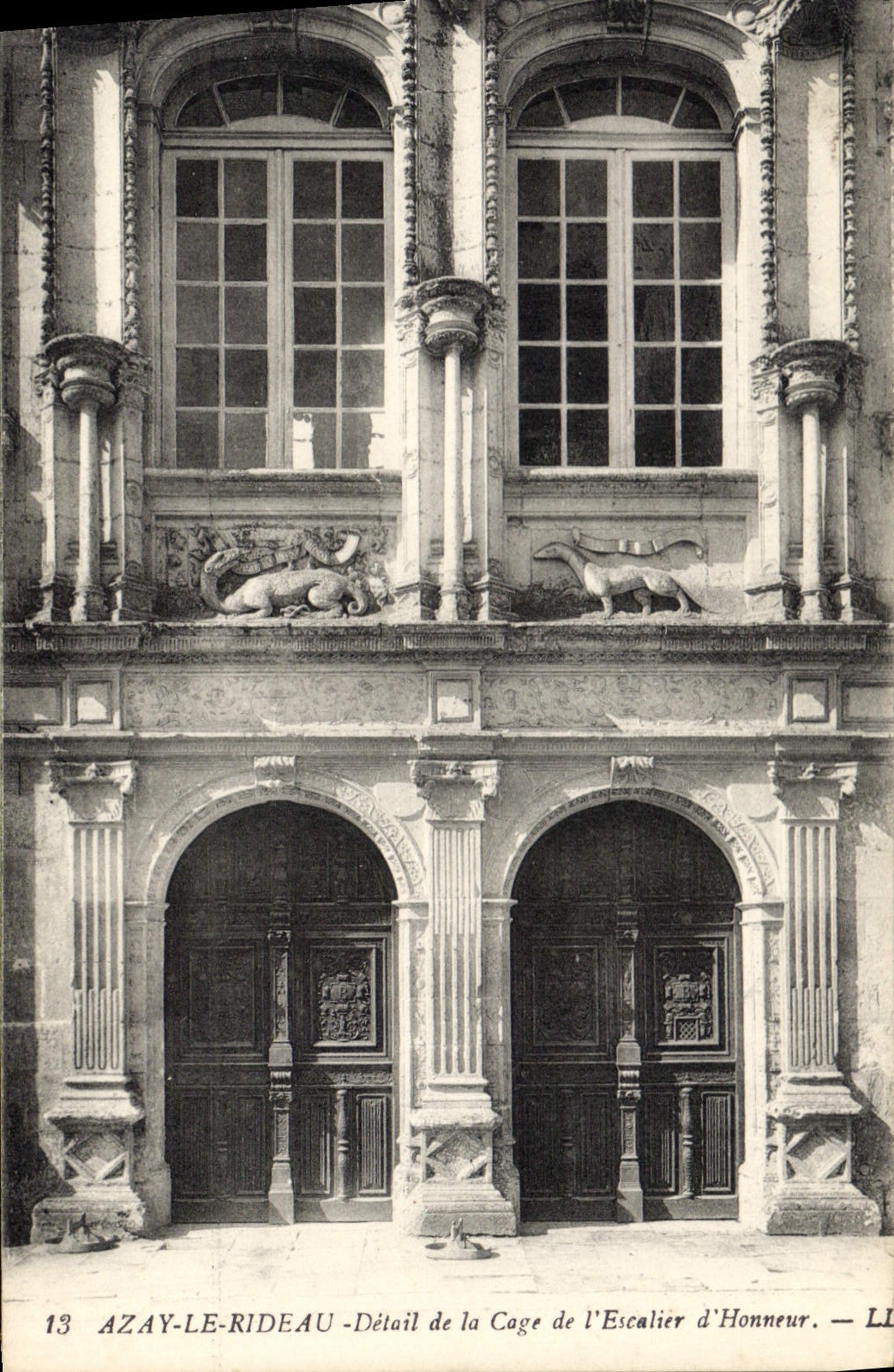CPA Azay le Rideau Detail de la Cage de l'Escalier d'Honneur 