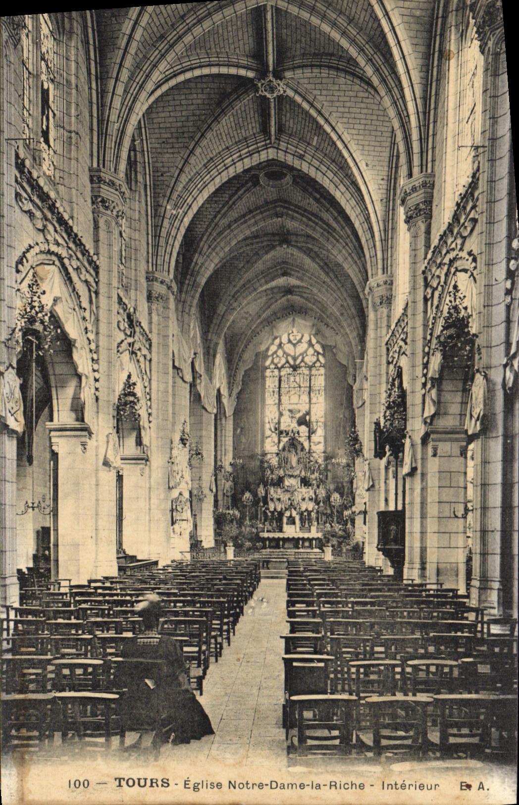 CPA Tours Eglise Notre Dame la Riche Interieur 