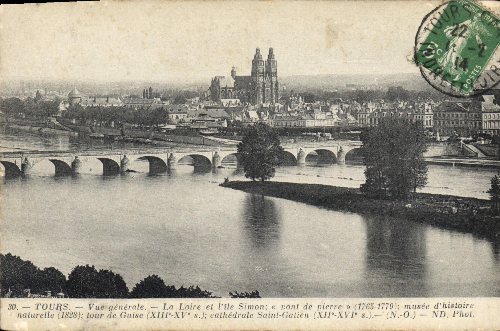 CPA Tours Vue generale La Loire et I'lle Simon 