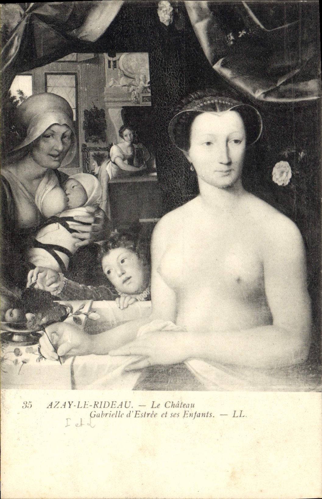 CPA Azay le Rideau Le Chateau Gabrielle d'Estree et ses Enfants