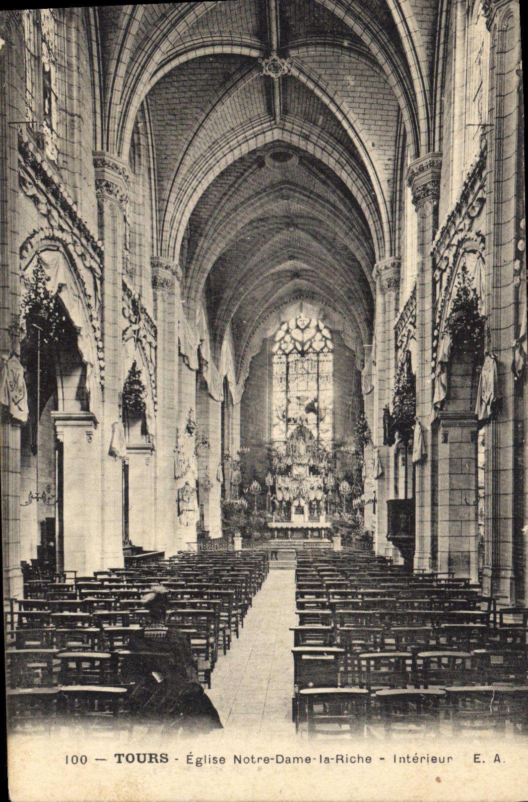 CPA Tours Eglise Notre Dame la Riche Interieur