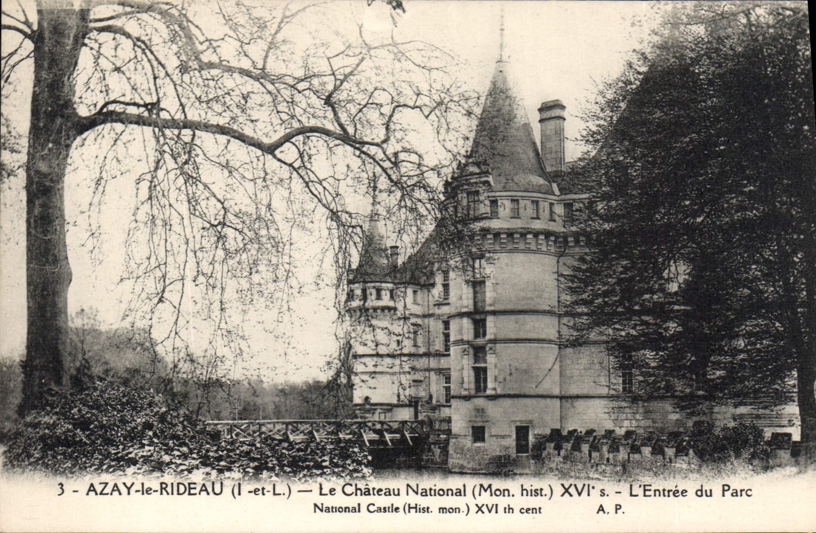 CPA Azay le Rideau Le Chateau National L'Entree du Parc 