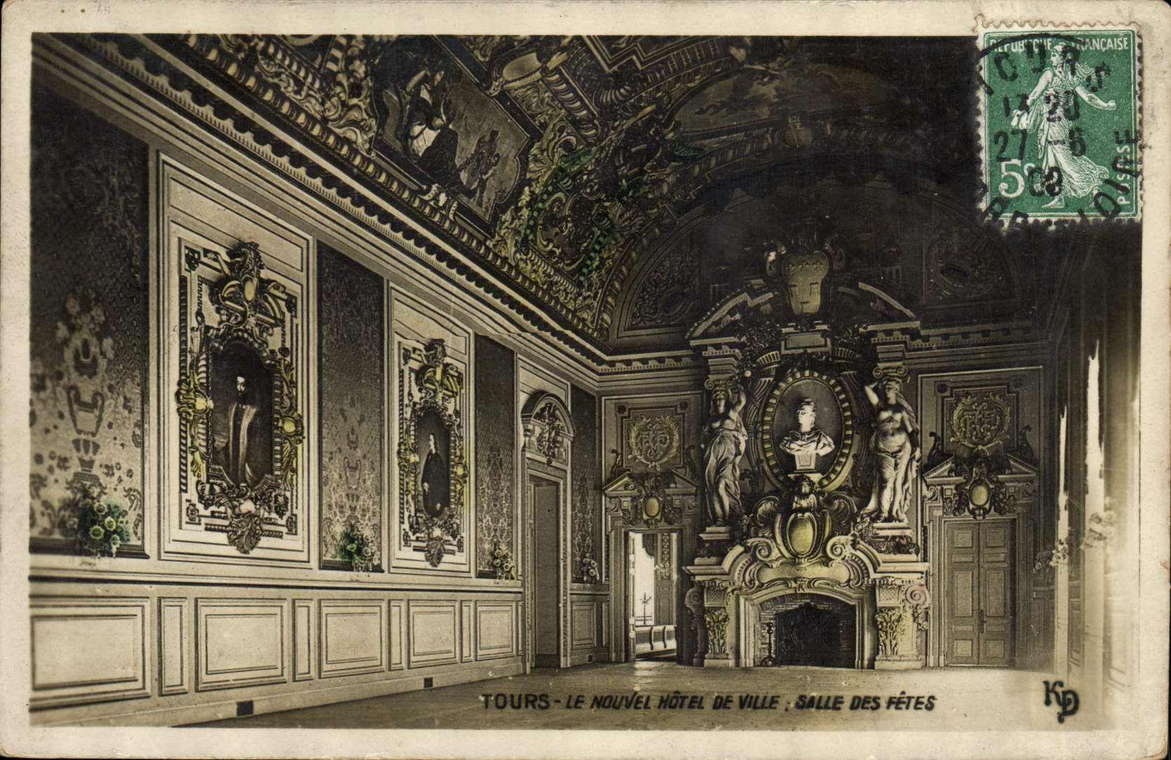 CPA Tours Le Nouvel Hotel de Ville Salle des Fetes
