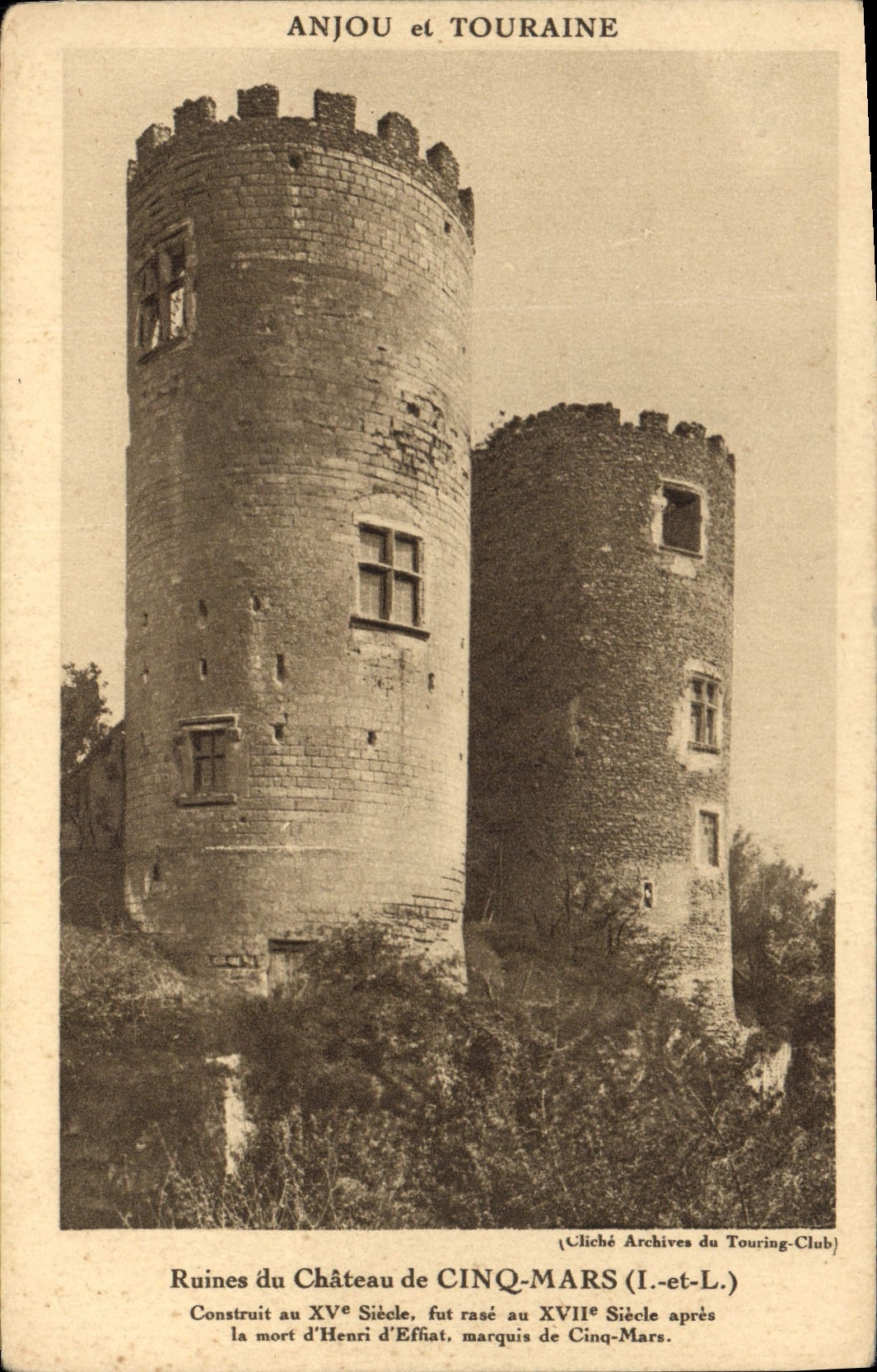 CPA Anjou et Touraine Ruines du Chateau de Cinq Mars L et L