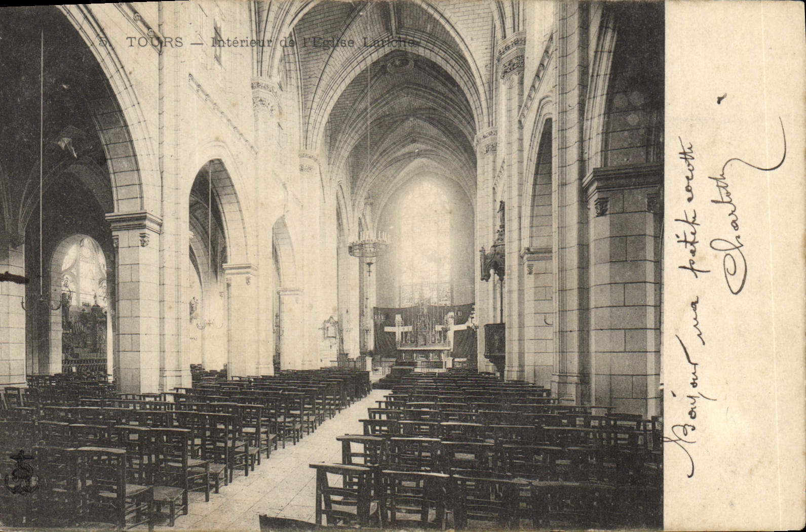 CPA Tours Interieur de l'Eglise 