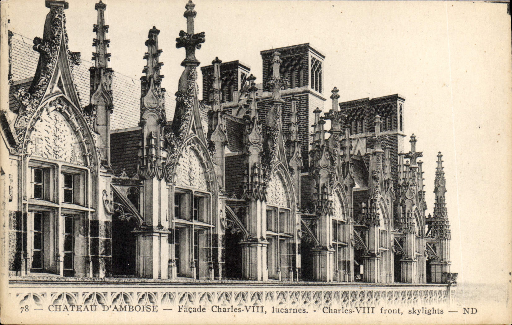 CPA Chateau d'Amboise Facade Charles VIII lucarnes Charles VIII front Skylights 
