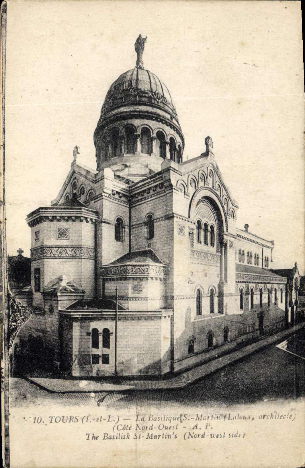 CPA Tours I et L la Basilique S Martin Laloux architecte Cote Nord Ouest 