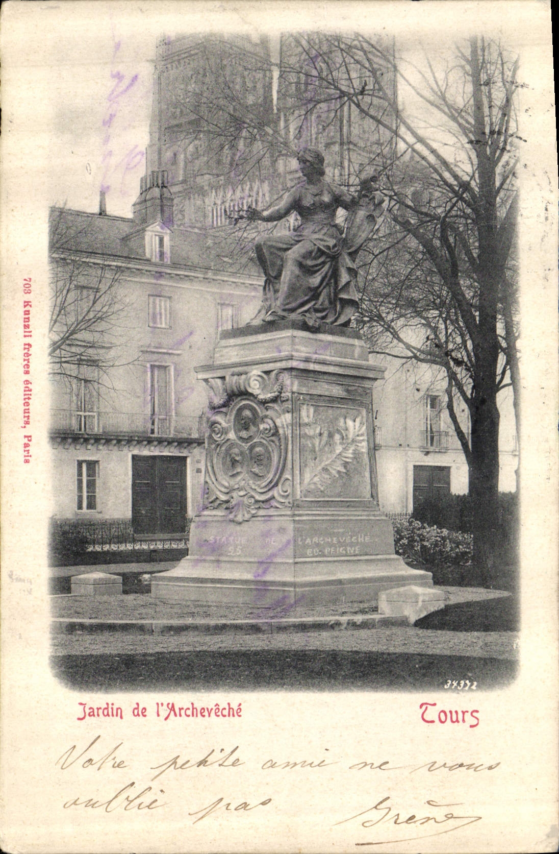 CPA Tours Jardin de l'Archeveche 