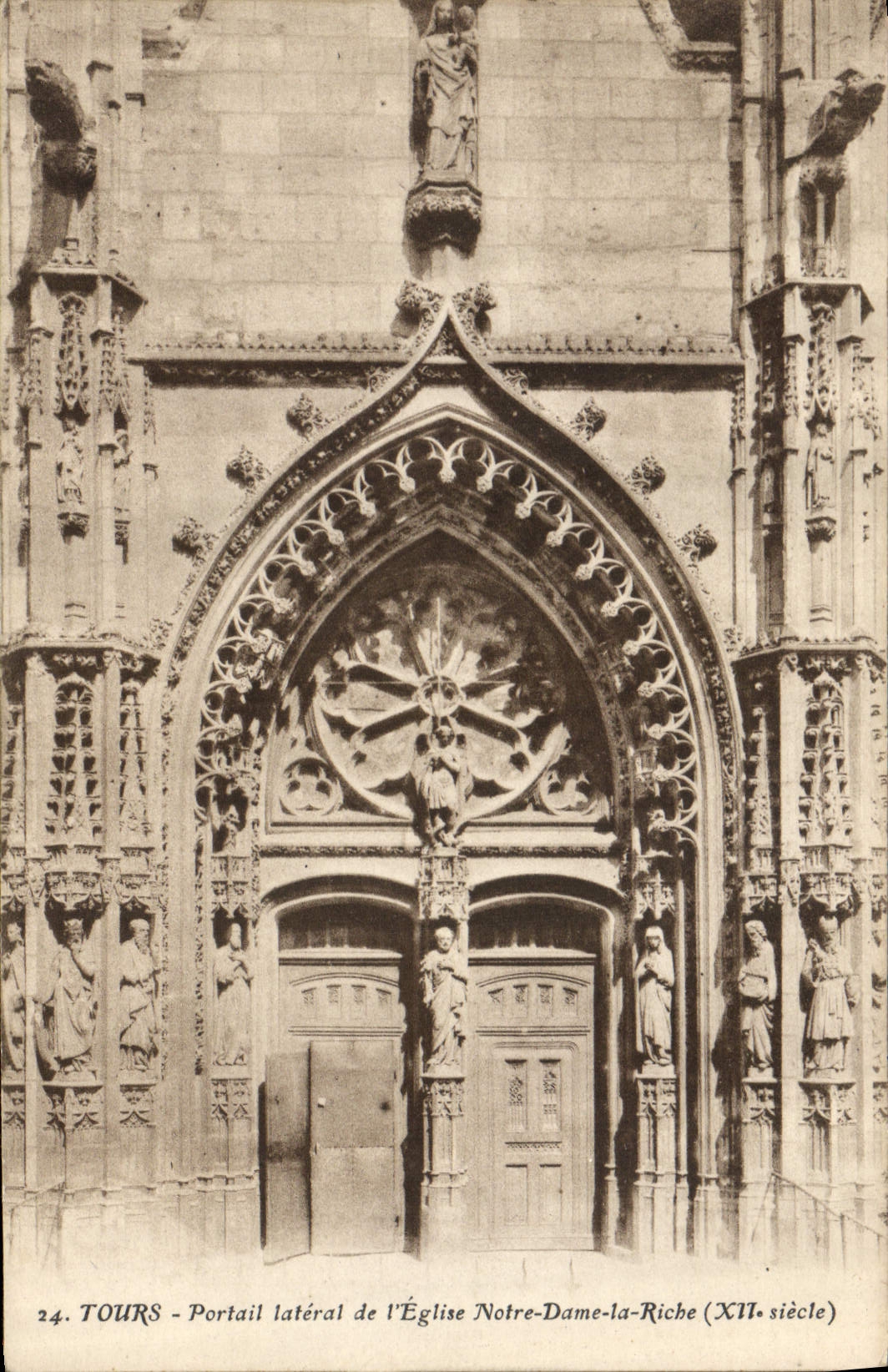 CPA Tours Portail laterale de l'eglise Notre Dame la Riche XII siecle 