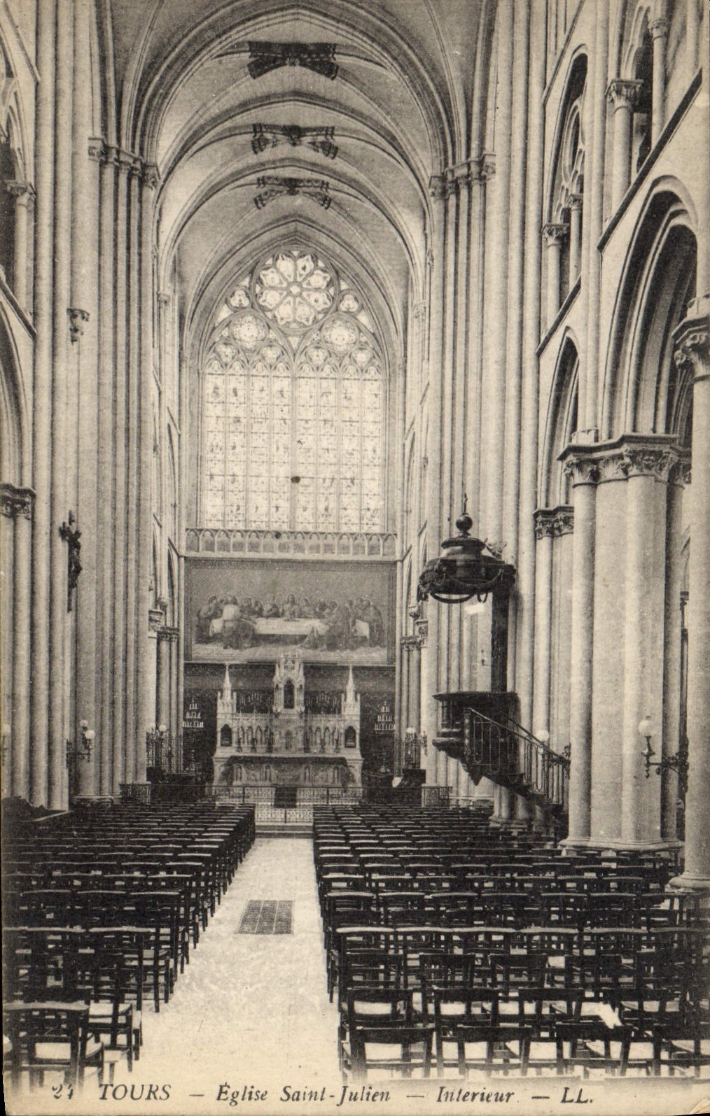 CPA Tours Eglise Saint Julien Interieur 