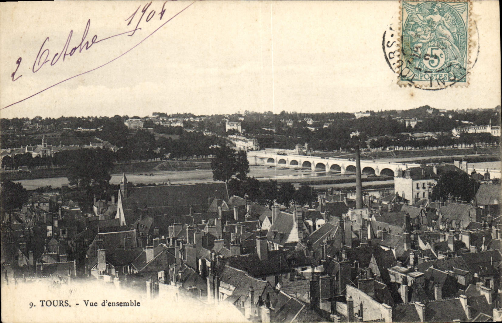 CPA Tours vue d'ensemble 