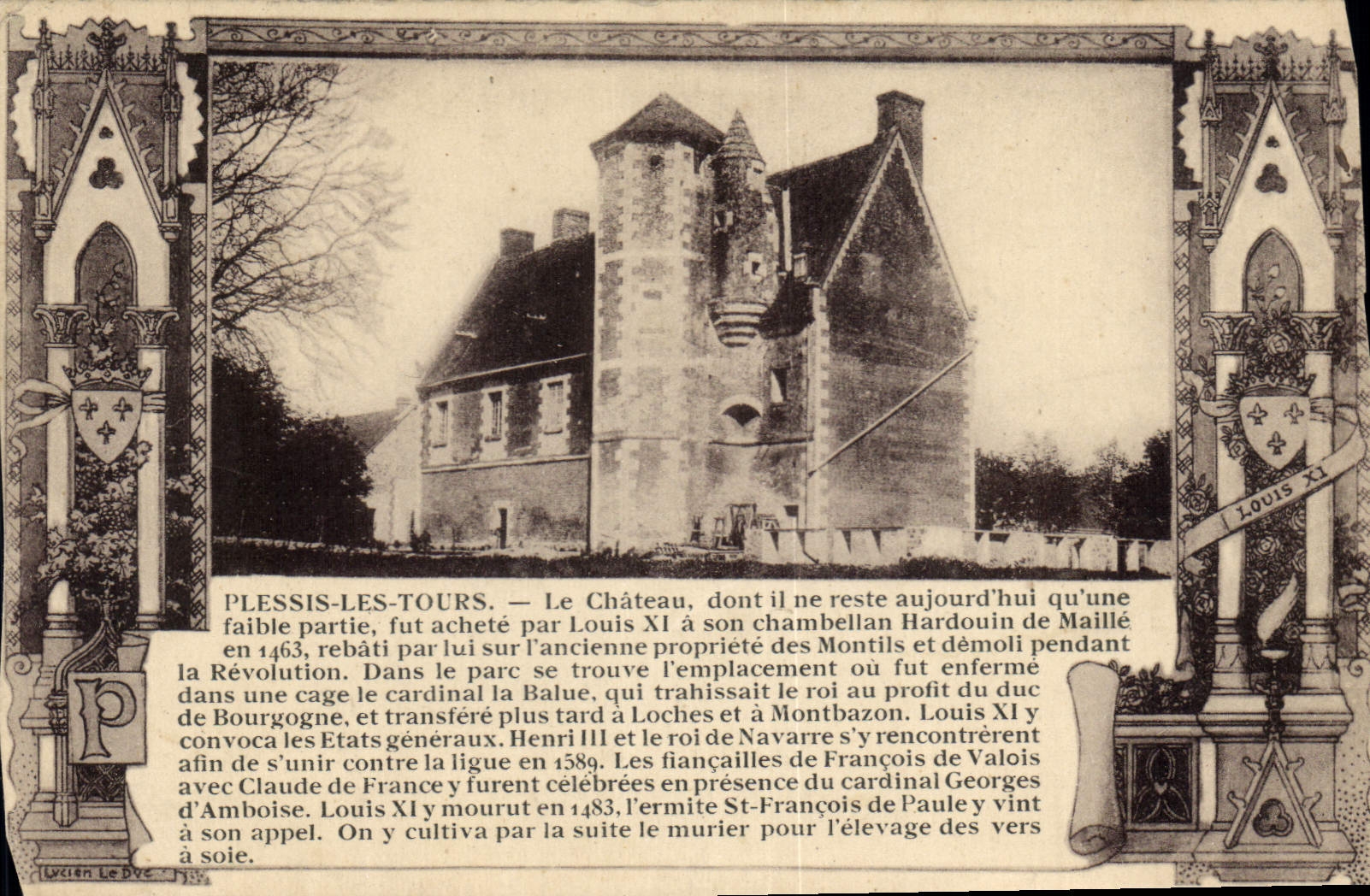 CPA Plessis les Tours le Chateau dont il ne rest auhourd'hui qu'une faible partie 