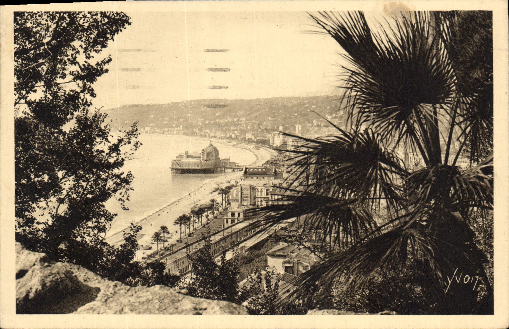 CPA Cote d'Azur Nice Alpes Maritimes vue panoramique prise de la cascade du Chateau 