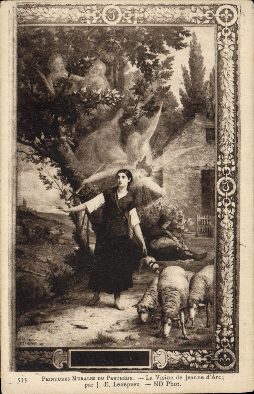 CPA Peintures Murales du Pantheon la Vision de Jeanne d'Arc Par J E Lenepveu