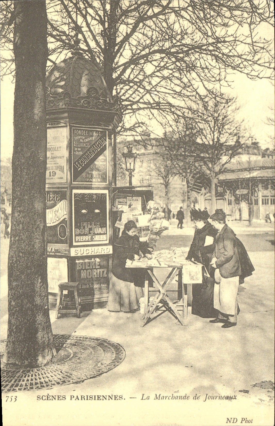 REPRO Scenes Parisienne la Marchande de journeaux