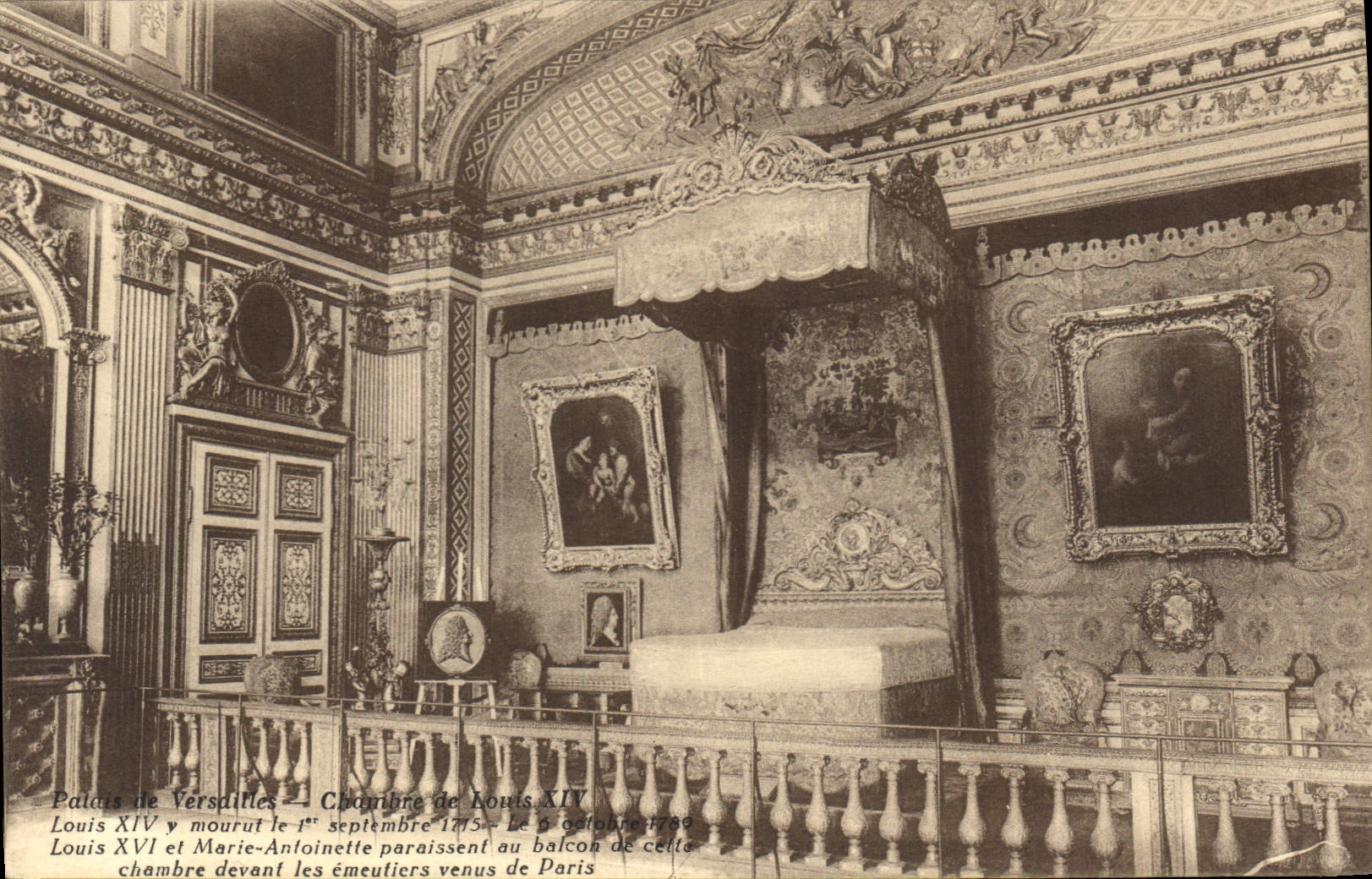 CPA Palais de Versailles Chambre de Louis XIV 