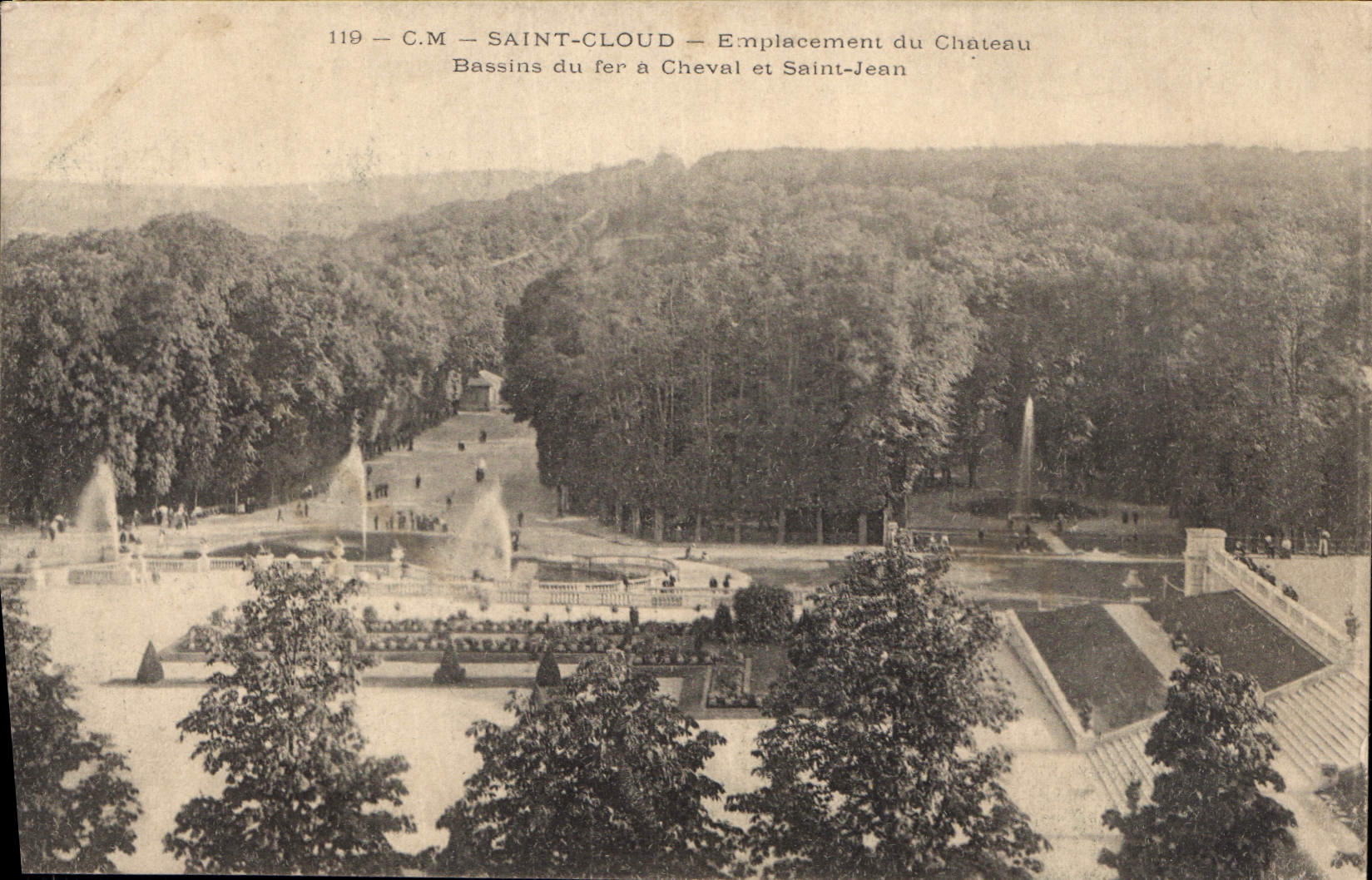 CPA Saint Cloud Emplacement du Chateau Bassins du fer a Cheval et Saint Jean 
