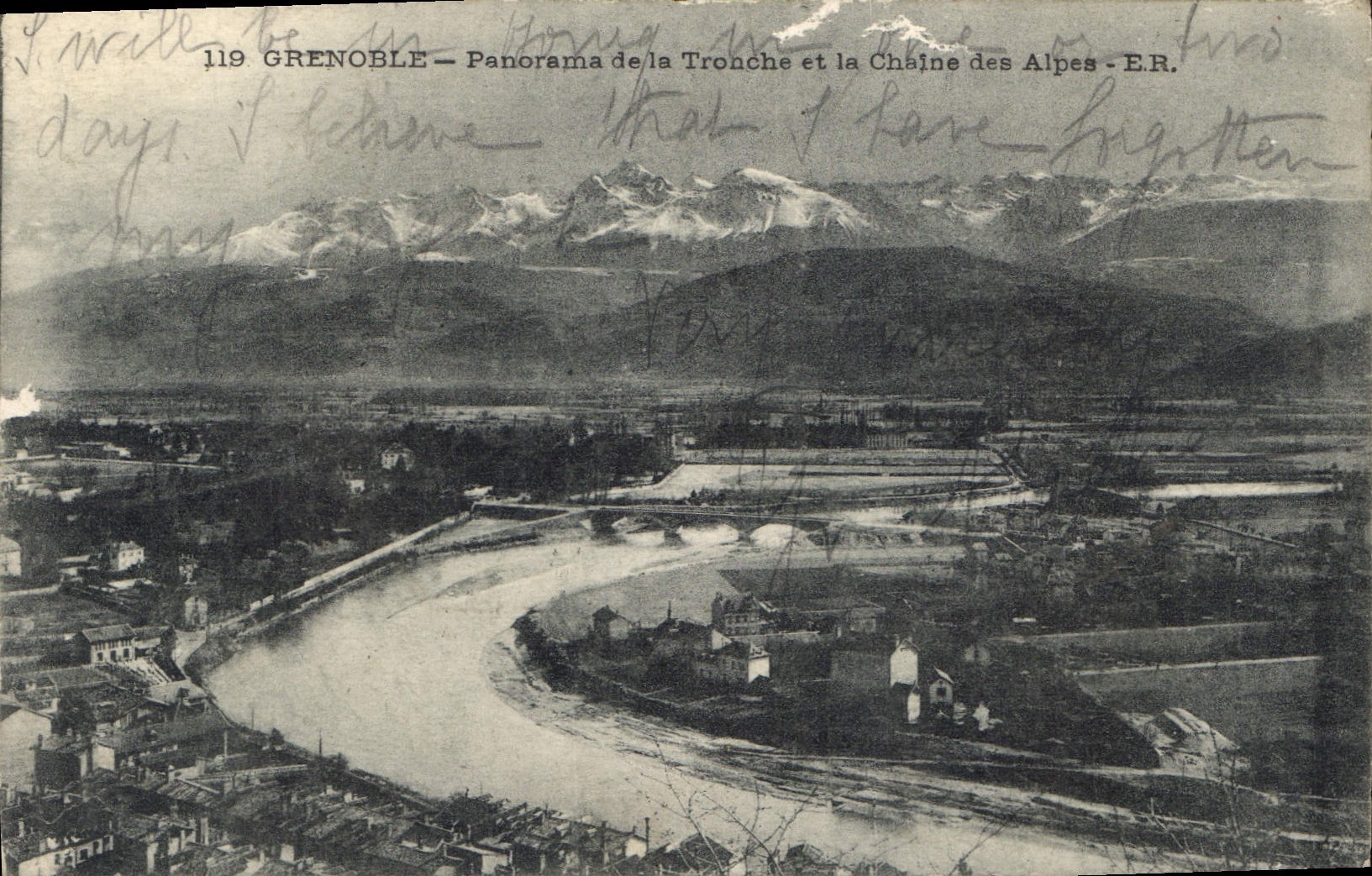 CPA Grenoble Panorama de la Tronche et la Chaine des Alpes 