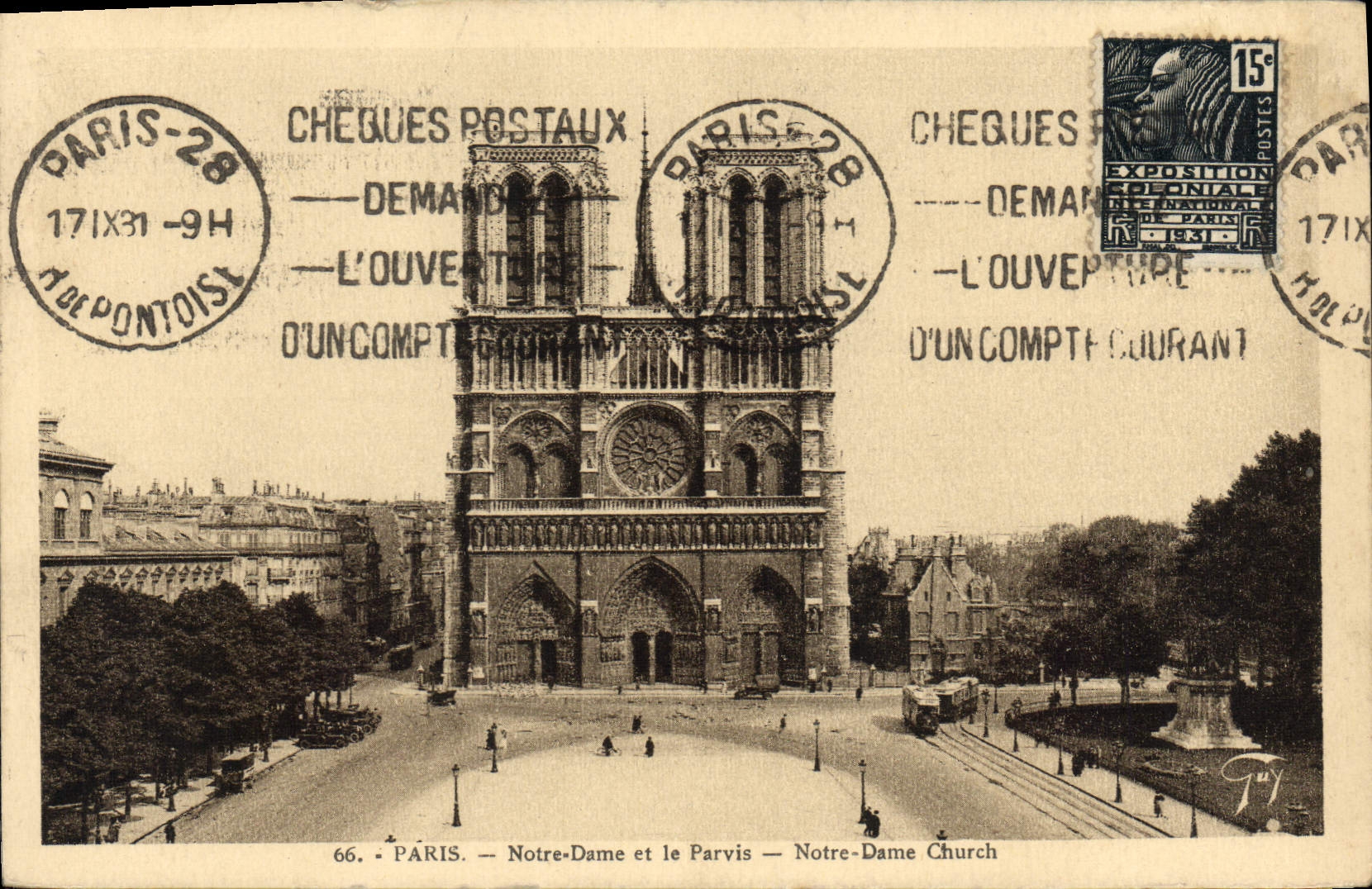 CPA Paris Notre Dame et le Parvis 