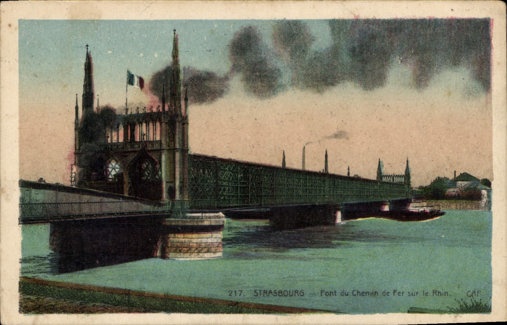 CPA Strasbourg Pont du Chemin de Fer sur le Rhin 