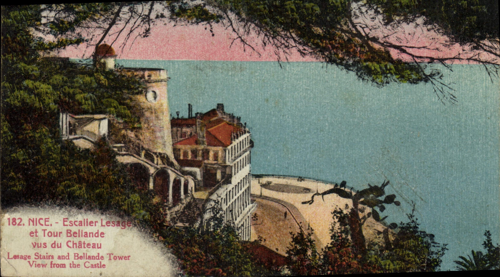 CPA Nice Escaller Lesage et Tour Bellande vus du Chateau 