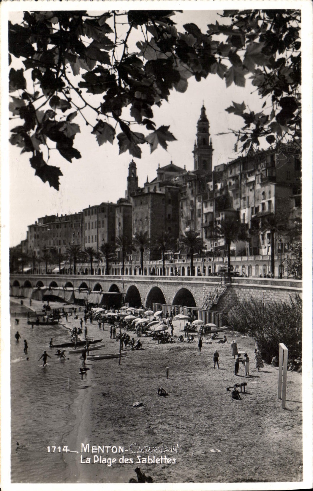 CPA Menton La Plage des Sablettes 
