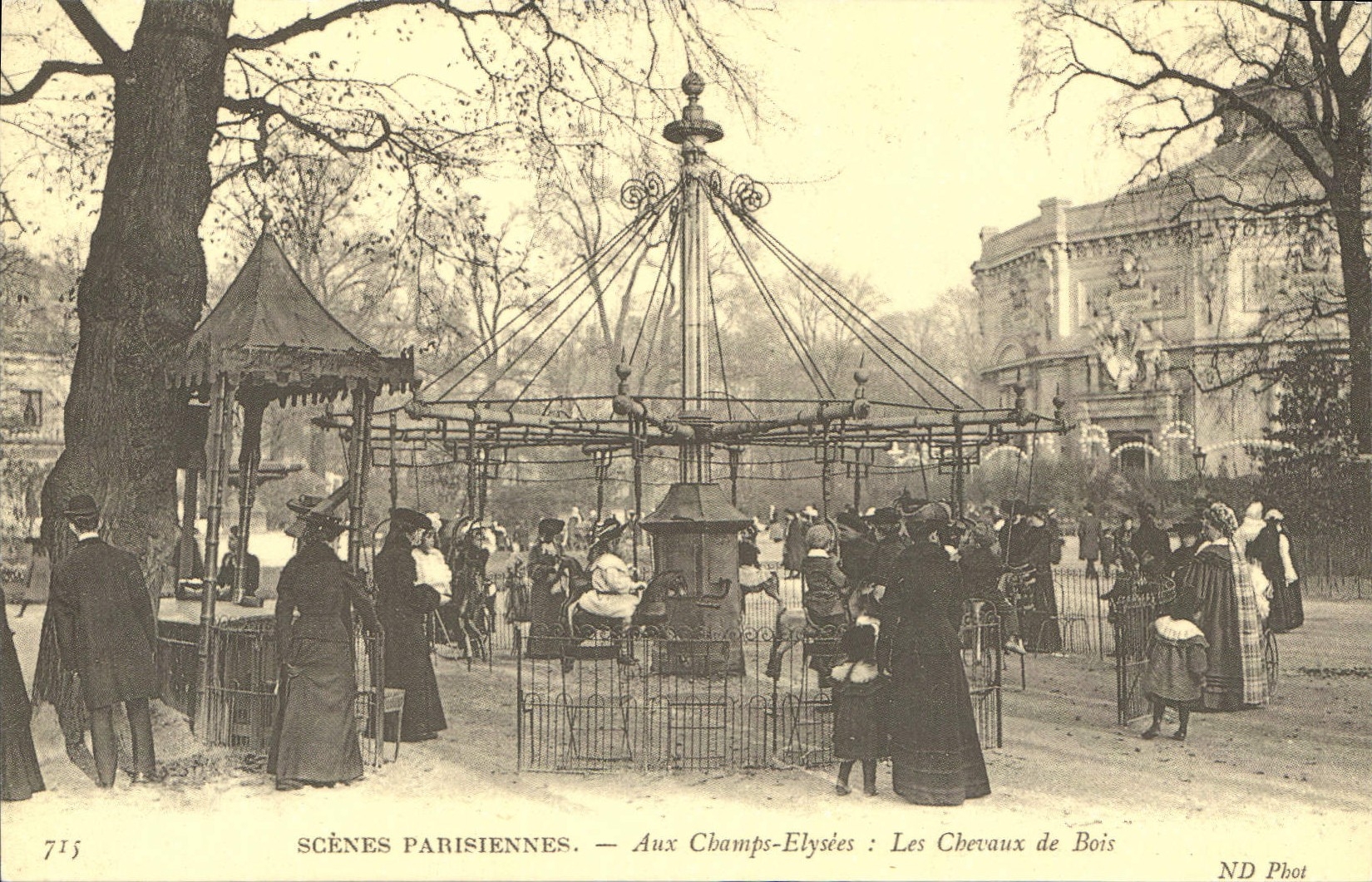 REPRO Scenes parisiennes Aux Champs Elysees Les Chevaux de Bois