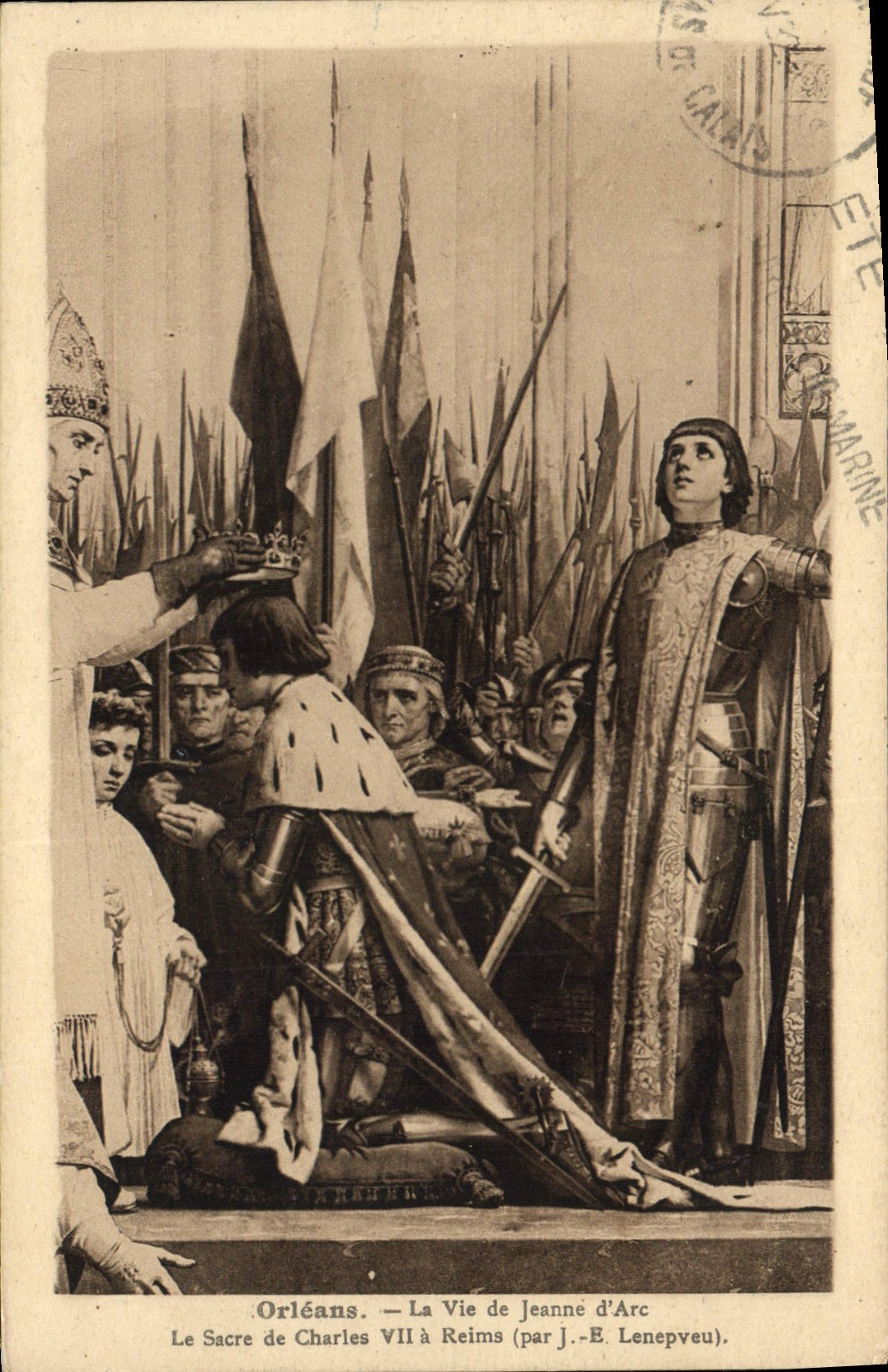 CPA Orleans La Vie de Jeanne D'Arc Le Sacre de Charles VII a Reims