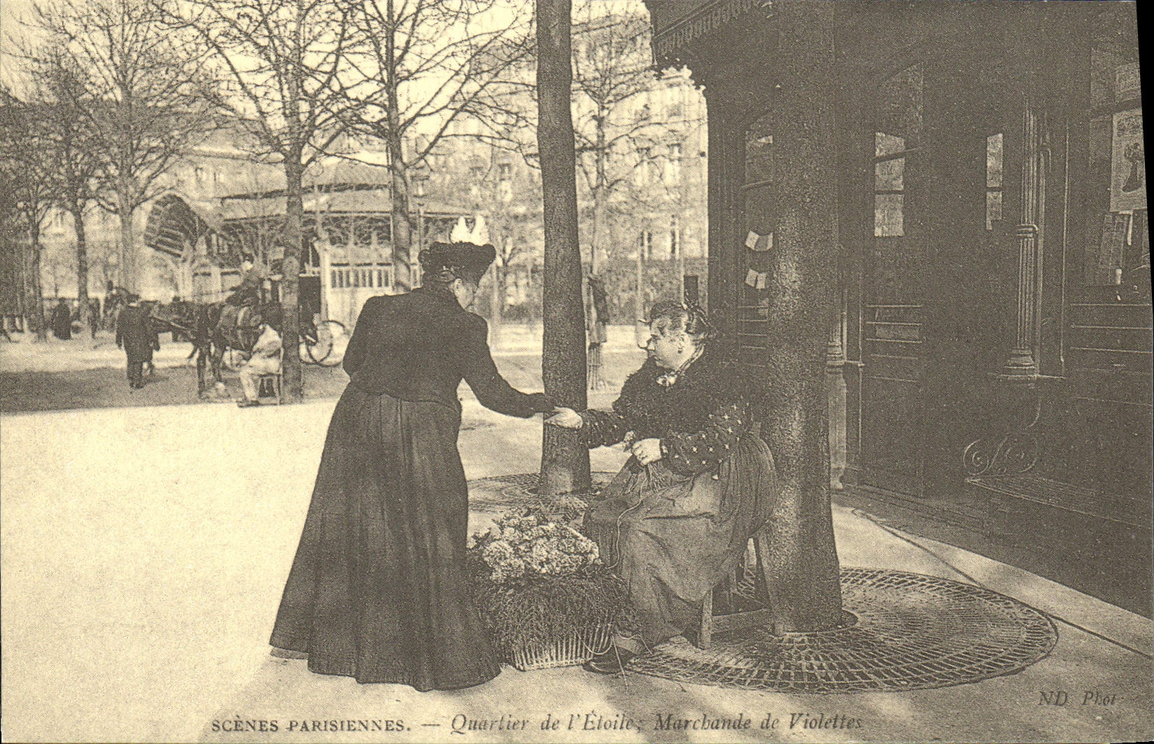 REPRO Scenes Parisiennes Quartier de l'Etoile Marchande de Violette