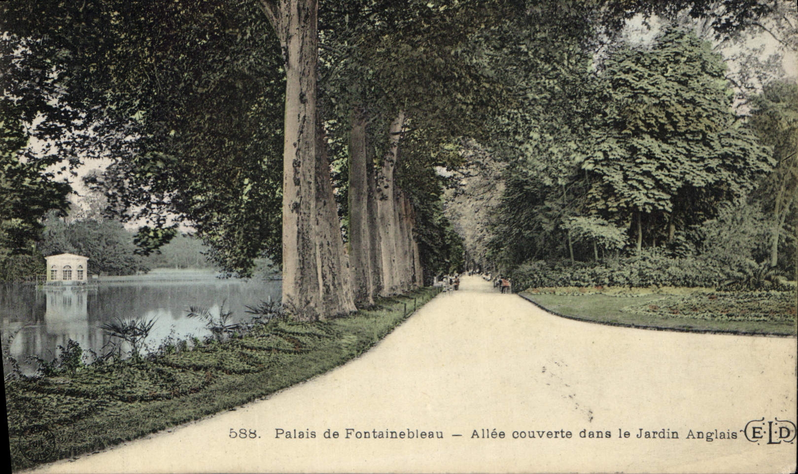 CPA Palais de Fontainebleau Allee couverte dans le Jardin Anglais 