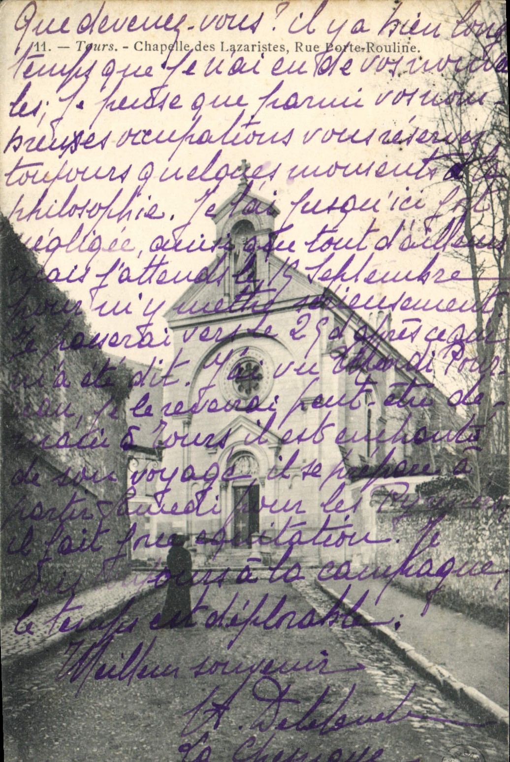 CPA Tours Chapelle des Lazaristes Rue Porte Rouline 