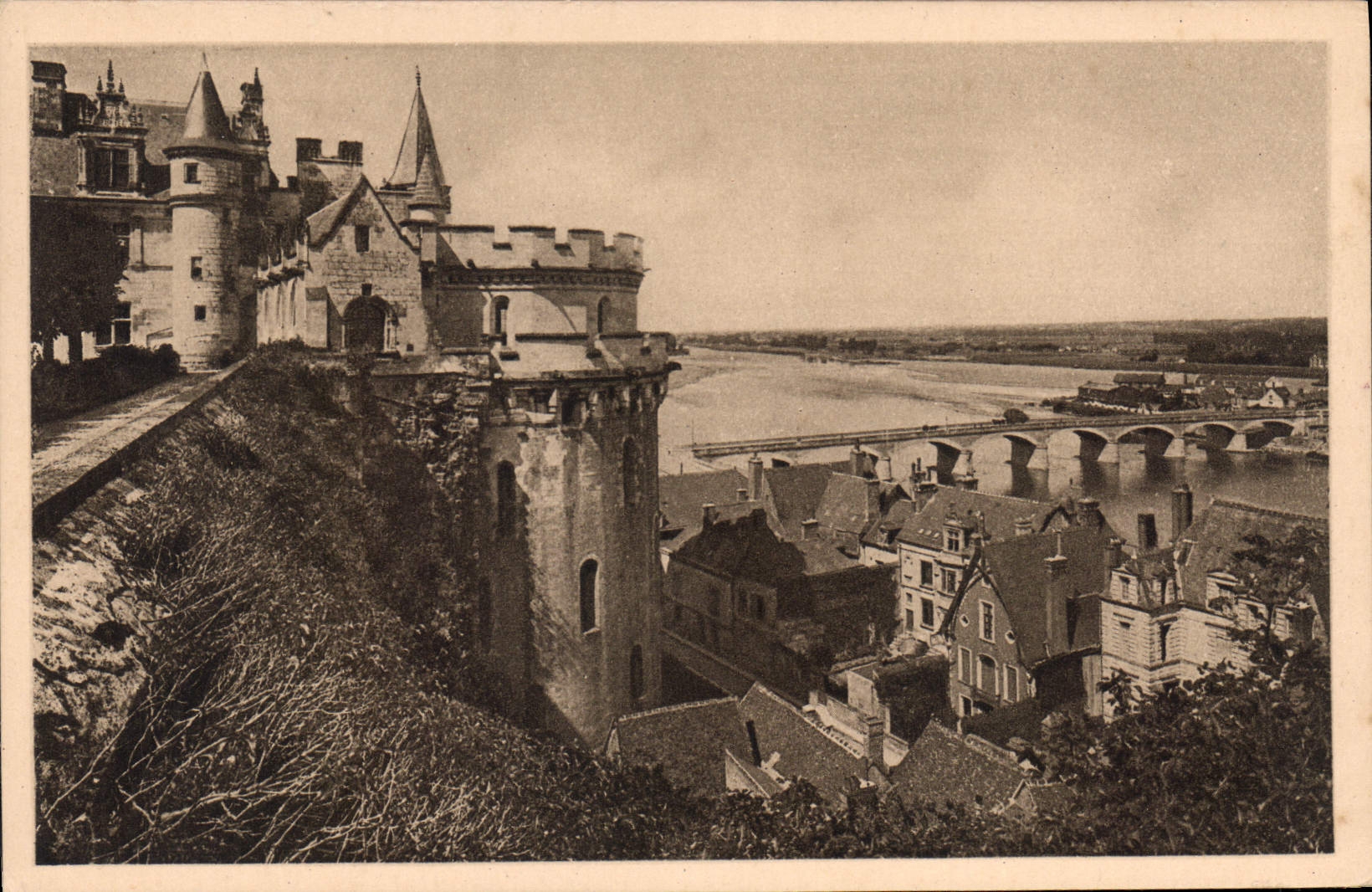 CPA Amboise Vue sur la Loire et la Terrasse du Chateau 