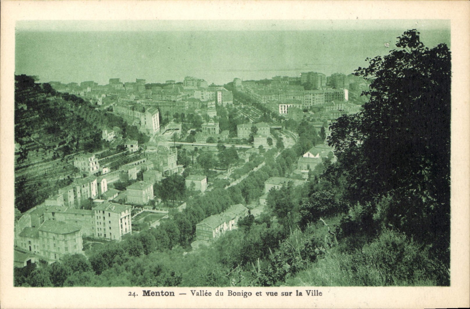 CPA Menton Vallee du Bonigo et vue sur la Ville