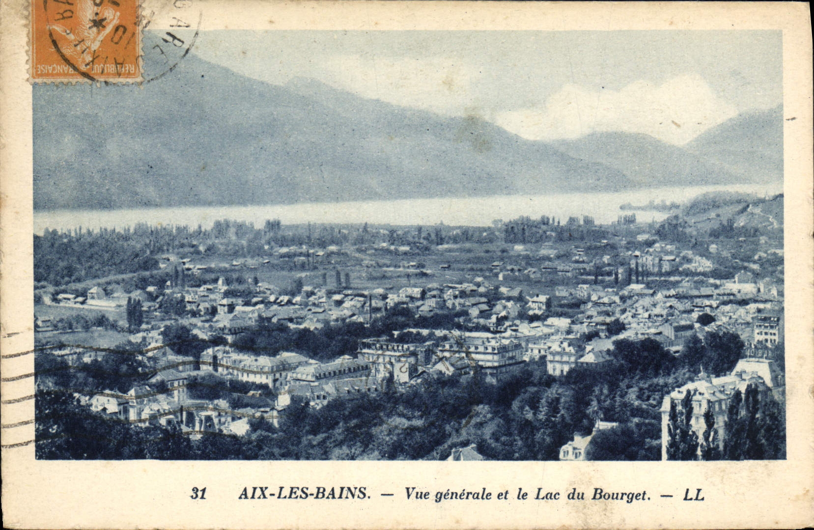 CPA Aix les Bains Vue generale et le Lac du Bourget 