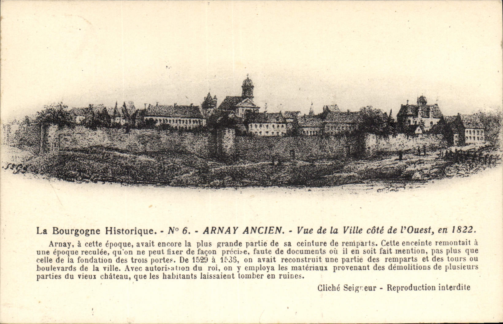 CPA La Bourgogne Historique Arnay Ancien Vue de la Ville cote d'Ouest 