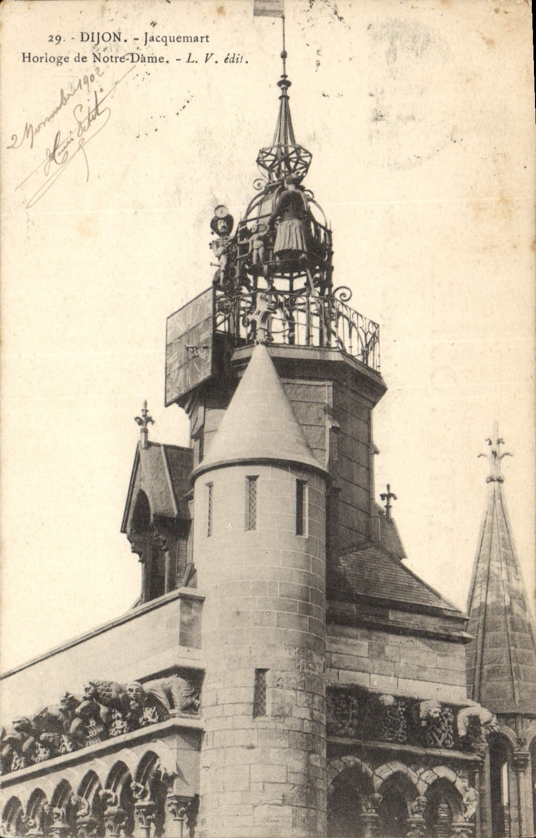 CPA Dijon Jacquemart Horloge de Notre Dame 