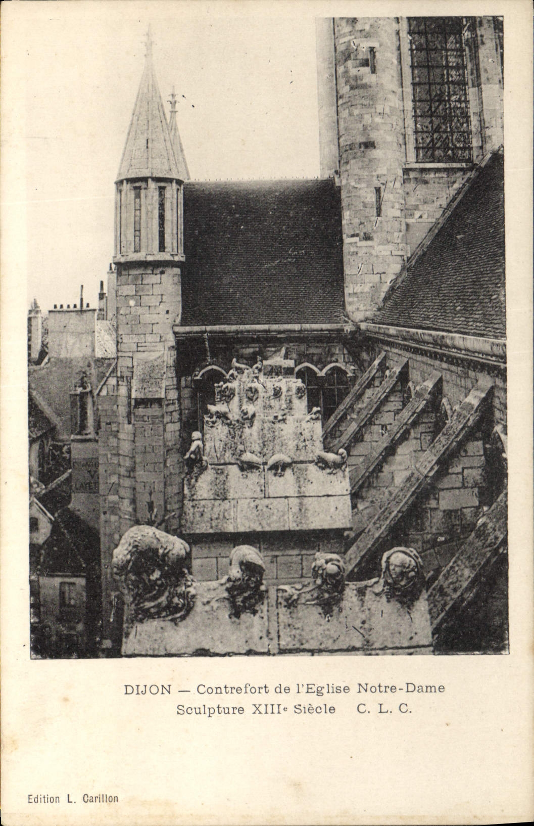 CPA Dijon Contrefort de l'Eglise Notre Dame 