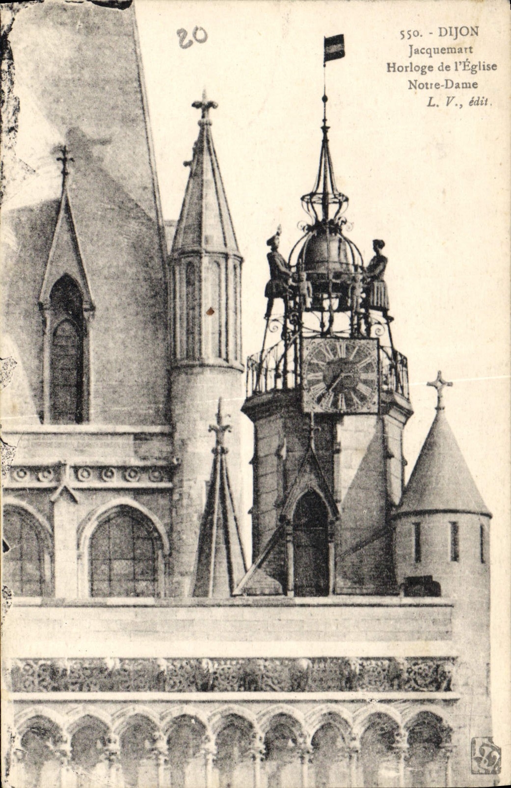 CPA Dijon Jacquemart Horloge de l'Eglise Notre Dame 
