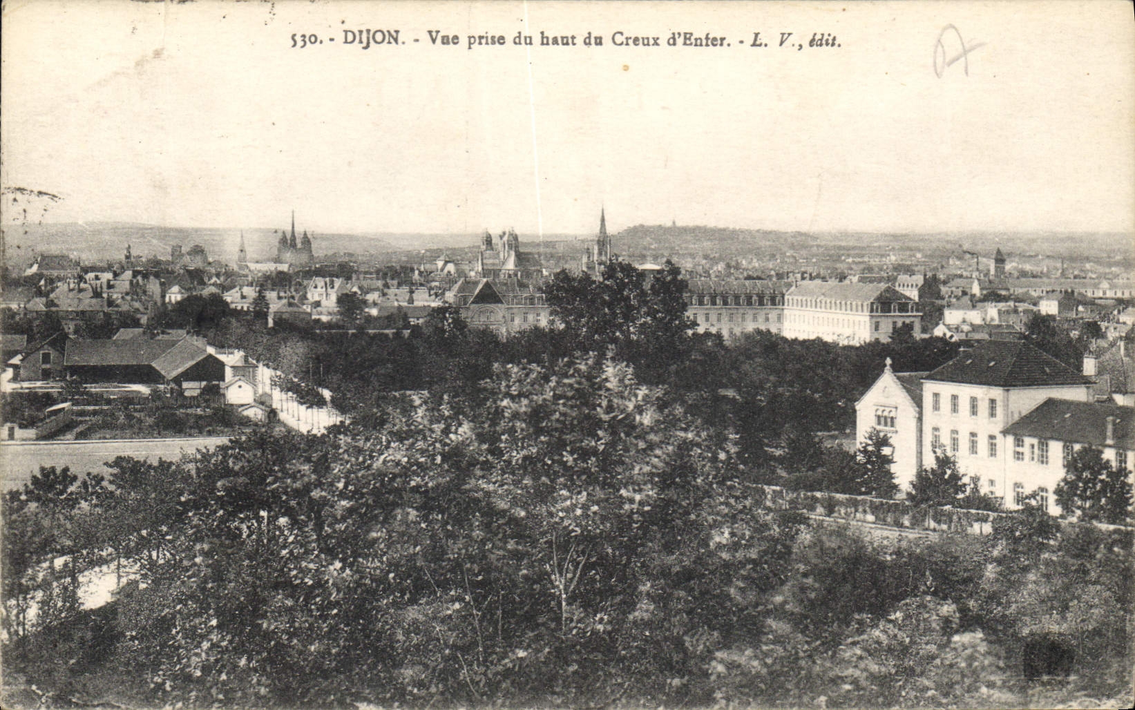 CPA Dijon Vue prise du haut du Creux d'Enfer 